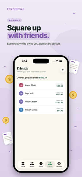 Friends and contacts in EvenSteven